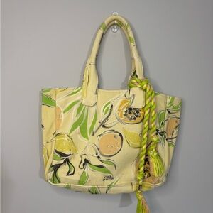 Vince Camuto Orla Tote in Lemon Print Resort Beach Summertime